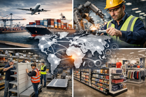 Global manufacturing and supply support for retail fixtures and shelving programs